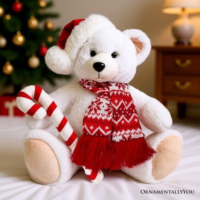 Snowy the Polar Bear Plushie, Cute Kids’ 12" Christmas Stuffed Toy| OrnamentallyYou