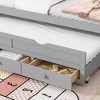 VASIP Twin Size Pine Wood Bed with  Trundle and 3 Storage Drawers ,Space-Saving Design for Kids' Room & Guest Room,Gray - 4 of 4