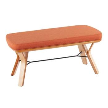 42" Folia Bench Polyester/Wood Natural/Orange - LumiSource
