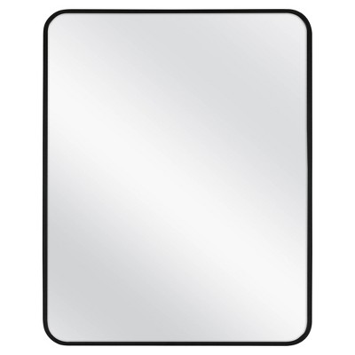 30" x 24" Rectangular Decorative Wall Mirror with Rounded Corners Black - Project 62™