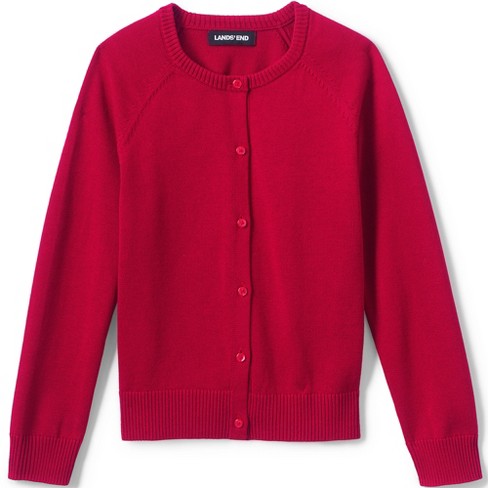 Lands' End School Uniform Boys Cotton Modal Button Front Cardigan Sweater