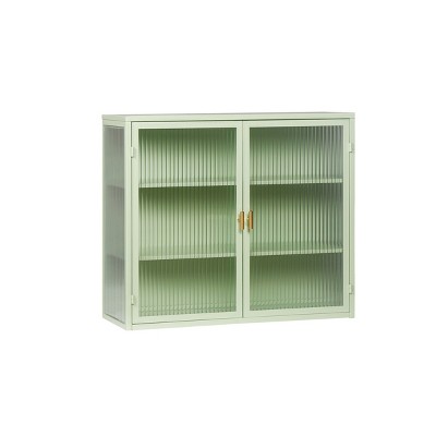 GlasFlength Kitchen Storage Kitchen Pantry Wall Cabinet Cupboard Food Pantry Cabinet with Glass Doors for Kitchen, Green, 27.56"*9.06"*23.62"