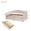 Twin Size Upholstered Daybed with Storage Drawers, Velvet Sofa Bed with Backrest and Two Armrests-Baofuwish - 4 of 4