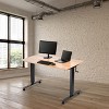 Stand Up Desk Store Crank Adjustable Height Rolling Standing Desk (Charcoal Frame/Natural Walnut Top, 56" Wide) - 4 of 4