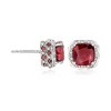 Ross-Simons 7.95 ct. t.w. Ruby and .10 ct. t.w. White Topaz Stud Earrings in Sterling Silver - 3 of 4
