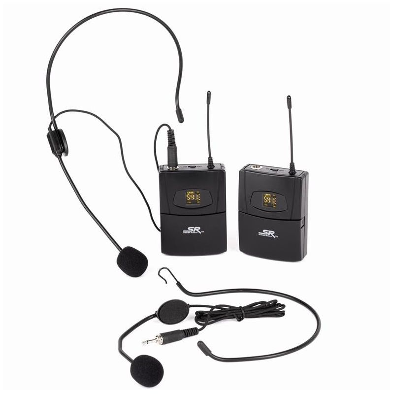 Monoprice 200-Channel UHF Dual Headset Wireless Microphones System, For Church Services, Business Meetings, or Karaoke Singing - Stage Right Series, 4 of 7