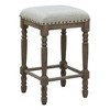 Carolina Living Brittany Deluxe  Barstools - Set of 2 -Vintage Honey - Linen Upholstery - 3 of 4
