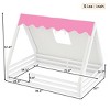 Kumasinova Twin/Full Kids Floor Bed with Tent Frame and LED Lights,Montessori Low Bed Frame with Full-length Guardrails for Boy,Girls Bedroom - 3 of 4