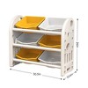 Ruvalino Decorative Storage Cabinets Kids Toy Storage Organizer with Bins for Playroom, Yellow, 30.31"*11.81"*27.56" - 3 of 4