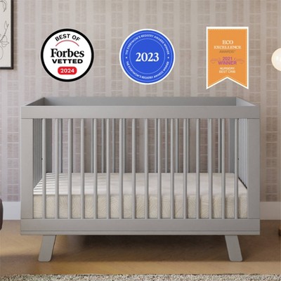 Hudson Modern Grey New Zealand Pine 3-in-1 Convertible Crib