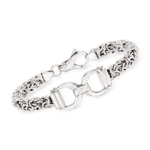 Ross-Simons Italian Sterling Silver Byzantine Bracelet With Horse Bit - 1 of 3