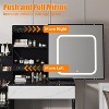 homfan 4 Drawer Storage Cabinet Dresser with Sliding Mirror and 3 Color Lighting Lights Open Shelf - 3 of 4