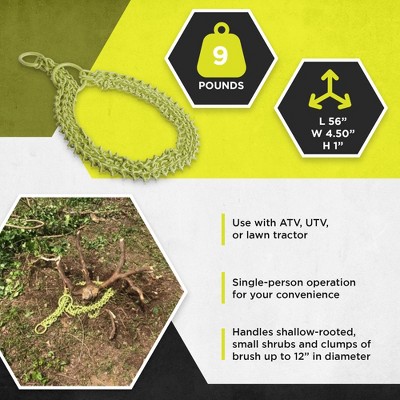 Heavy Duty Green Steel Triple Chain Shrub and Clump Remover