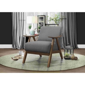 CAVINAS Polyester Accent Chair with Walnut Finish Wood Cushion Backrest,Upholstered Living Room Chairs,Reading Chairs for Living Room - 1 of 4