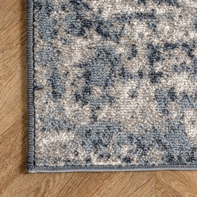 Zoe Faded Blue and Gray Abstract Area Rug