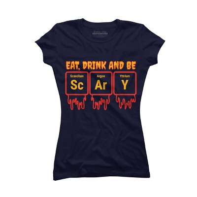 Junior's Design By Humans Funny Periodic Element Chemistry Halloween Science By Luckyst T-Shirt