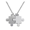 West Coast Jewelry Women's Brushed and Polished Puzzle Pieces Steel Necklace - 3 of 3