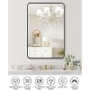 Bathroom Mirror - Matte Metal Frame Rounded Rectangle Wall Mirror for Bathroom, Bedroom & Entryway - 3 of 4