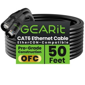 GEARit CAT6 Shielded EtherCON Cable for Pro Audio - Black - 1 of 4