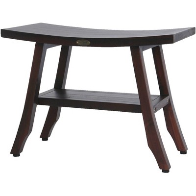 24" Satori DT162 Wide Teak Wood Shower Stool for Shaving Legs - DecoTeak