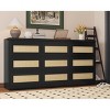 9-Drawer Farmhouse Rattan Dresser for Bedroom, Modern Wood Storage Chest Organizer for Closet, Living Room, or Entryway - 2 of 4