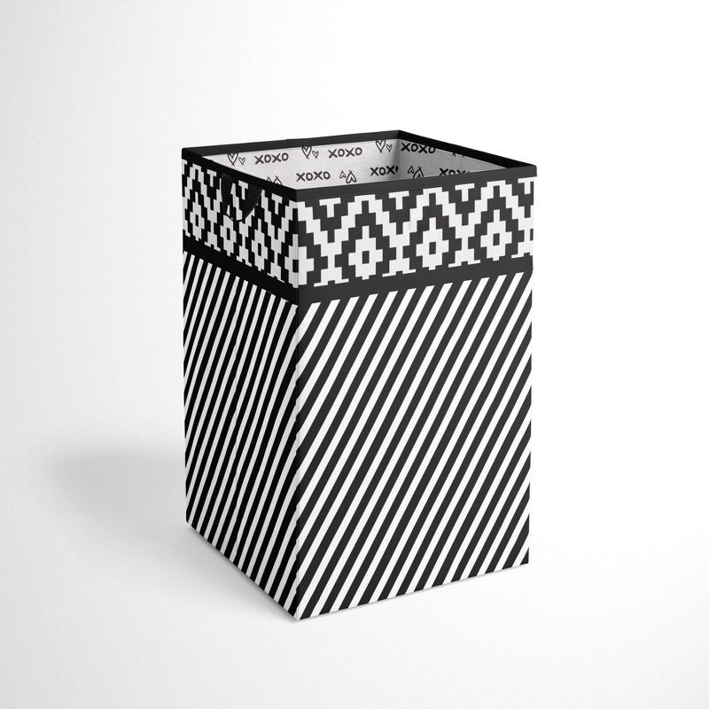 Bacati - Love Black/White Collapsible Laundry Hamper, 1 of 7