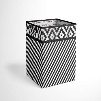 Bacati - Love Black/White Collapsible Laundry Hamper