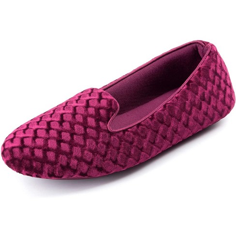 Rockdove Women's Velour Memory Foam Loafer Slipper, Size 11 Us Women, Red :  Target