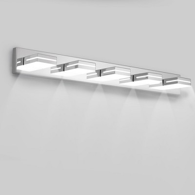VYNXARIA Chrome Wall Lights, Modern 5-Light Vanity Fixture with Sleek Design
