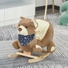Whisen Toddler Plush Bear Rocking Chair with Lullabies, Safety Belt and Foot Pedals, Rocker Horse Chair Toy Gift for 18-36 Months - Brown - 2 of 4