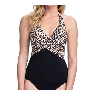 Women's Leopard Halter Underwire Tankini Top - Profile By Gottex