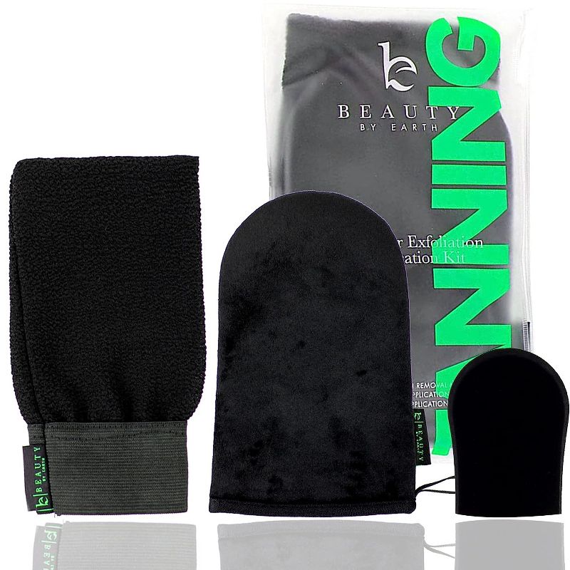 Beauty by Earth Self Tanning Application Kit with Face Applicator, Body Mitt and Exfoliating Shower Glove, 1 of 13