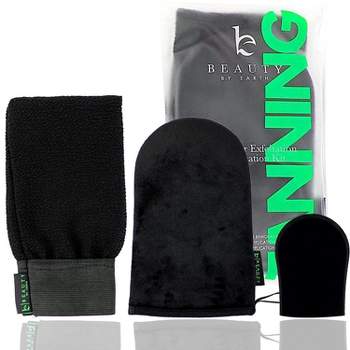 Beauty by Earth Self Tanning Application Kit with Face Applicator, Body Mitt and Exfoliating Shower Glove