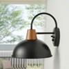 Dewdrop Flat Light Black Imitation Wood Grain Metal Wall Light, Living Room Bedroom Corridor Industrial Style Decorative Light - 4 of 4