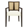 PexFix 2Pcs Modern Upholstered Fabric Armchairs Dining Chairs Rattan Back Dining Room Chairs Accent Kitchen Chairs with Solid Wood Legs Dark Brown - 4 of 4