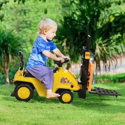 Yellow Forklift Ride-On Construction Toy for Kids