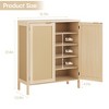 Rattan Shoe Storage Cabinet, 5-Tier Boho Shoe Organizer, Accent Credenza Cabinet, Natural - 2 of 4