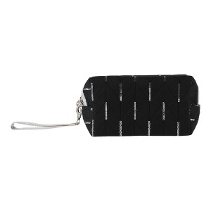 Unique Bargains Women Portable Sequin Octagon Makeup Bag Black 1 Pc - 1 of 3