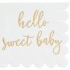 Juvale 50 Pack White Scalloped Baby Shower Napkins for Girls and Boys, Gold Foil Hello Sweet Baby Decorations, 5 x 5 In - image 4 of 4