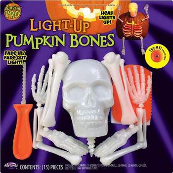Funworld Halloween Light Up Skellington Bones Pumpkin Carving & Decorating Kit