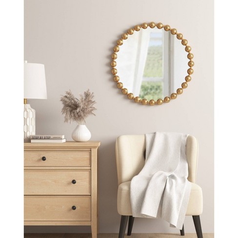 27" Marlowe Round Decorative Wall Mirror Gold - Madison Park Signature ...