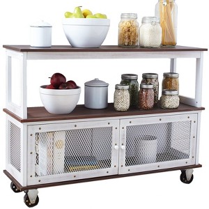 The Lakeside Collection Industrial-Style Rolling Buffet Carts - 1 of 4
