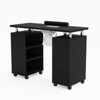 Karlhome 42.5 in. White MDF 3-Drawer Manicure Table Nail Desk with Open Side Cabinet, Doors, Electric Dust Collector - 2 of 4