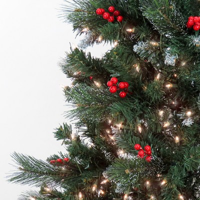 6.5' Prelit Slim Pencil Christmas Tree with Clear Lights