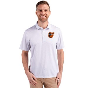 Baltimore Orioles Cutter & Buck Pike Eco Symmetry Print Stretch Recycled Mens Polo - 1 of 1