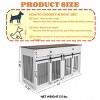 63" Large Wooden Dog Crate Furniture for 2 Dogs,Indoor Double Kennel with Divider,Drawers and Sliding Doors,Pet House Cabinet-LAOTIES - 4 of 4