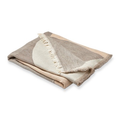 tagltd Alia Acrylic Decorative Throw for Sofa or Bed, Geo Print with tassels 50L x 60W in.