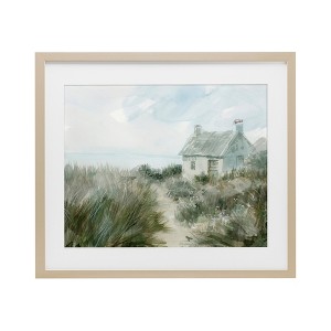 Stupell Industries Simple Windswept Cottage Framed Print Under Glass Art, Brown, 16" x 13" - 1 of 4