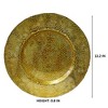 Essential Decor & Beyond 13.2" Modern Glam Glass Charger in Gold Set of 4 - 3 of 4