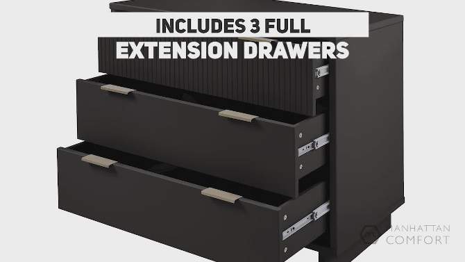 Granville Modern 3 Drawer Standard Dresser - Manhattan Comfort, 2 of 12, play video